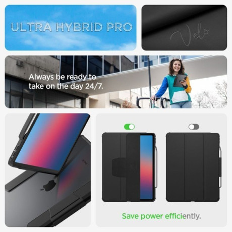 Оригинальный чехол Spigen Ultra Hybrid Pro для iPad Air 13 2024 - Black