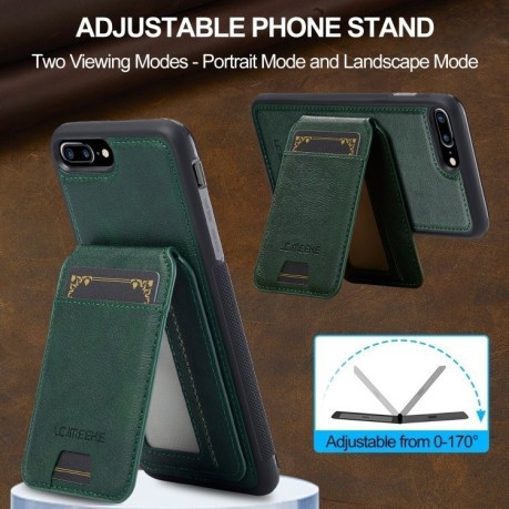 Чохол-книжка LC.IMEEKE L3 Series Detachable RFID Card Bag Magsafe для iPhone 16e - зелений