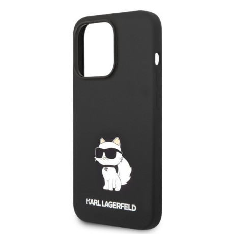 Оригинальный чехол Karl Lagerfeld Silicone Choupette для iPhone 14 Pro Max - black