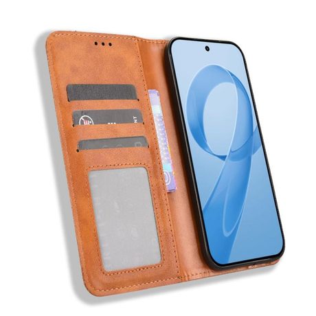 Чохол-книжка Magnetic Buckle Retro для Xiaomi Redmi K90 5G / Poco F8 Pro — коричневий