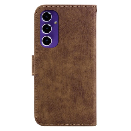 Чехол-книжка Little Tiger Embossed Leather на Samsung Galaxy S24 FE 5G - коричневый