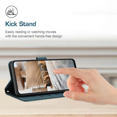Чехол-книжка Embossed Kitten Phone Leather для Xiaomi Redmi A5 4G / Poco C71 - зеленый