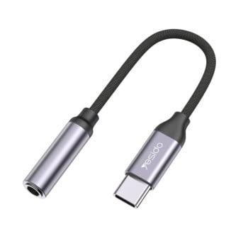 Адаптер Yesido YAU19 Type-C to 3.5mm Audio Adapter Cable - серый
