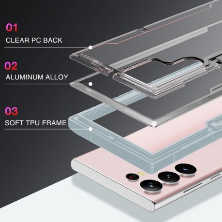 Протиударний чохол Defender Metal Clear для Samsung Galaxy S23 Ultra 5G - сірий
