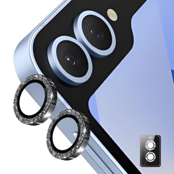 Защитное стекло на камеру ENKAY Aluminium для Samsung Galaxy Flip 7 - черное