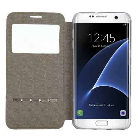 Чохол-книжка Display ID для Samsung Galaxy S7 Edge/G935 - пурпурно-червоний