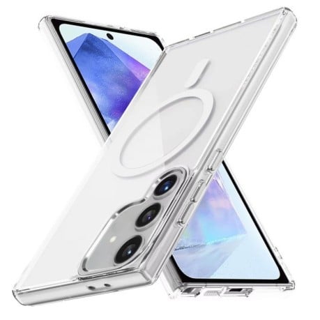 Противоударный чехол Ice Color Magnetic Series TPU Hybrid Acrylic Magsafe для Samsung Galaxy A55 5G - прозрачный