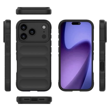 Силіконовий чохол Magic Flannel на iPhone 17 Pro - чорний
