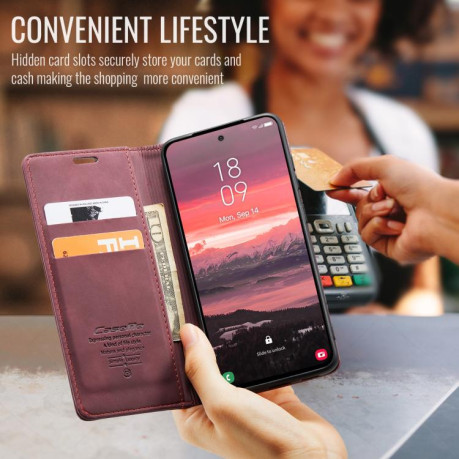 Чехол-книжка CaseMe-013 Multifunctional на Samsung Galaxy S25 Edge 5G - красный
