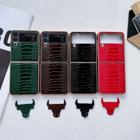 Кожаный чехол Genuine Pinshang Series Nano для Samsung Galaxy  Flip4 5G - красный