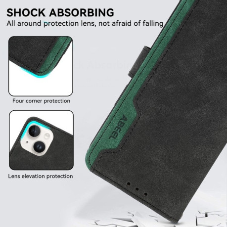 Чохол-книжка ABEEL Color Block Magnetic RFID Leather  для Samsung Galaxy A26 5G - Black-Green