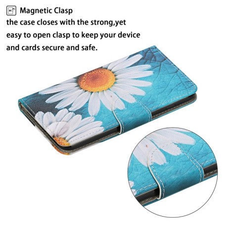 Чехол-книжка Colored Drawing Pattern для Samsung Galaxy S24 FE 5G - Chrysanthemum