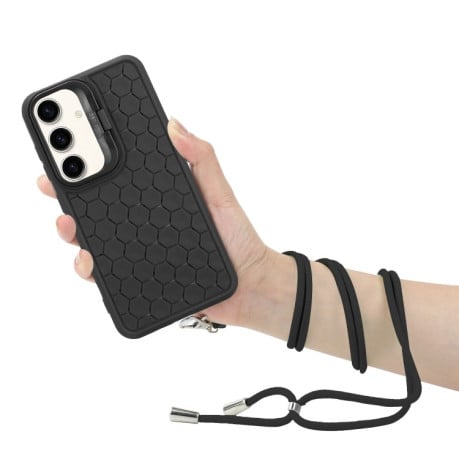 Противоударный чехол Honeycomb Radiating Holder TPU для Samsung Galaxy A35 5G - черный