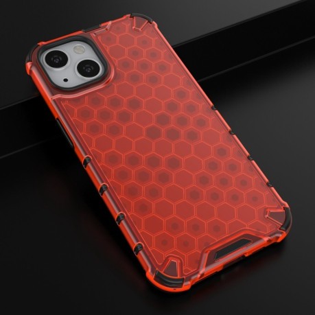 Протиударний чохол Honeycomb with Neck Lanyard для iPhone 14/13 - червоний