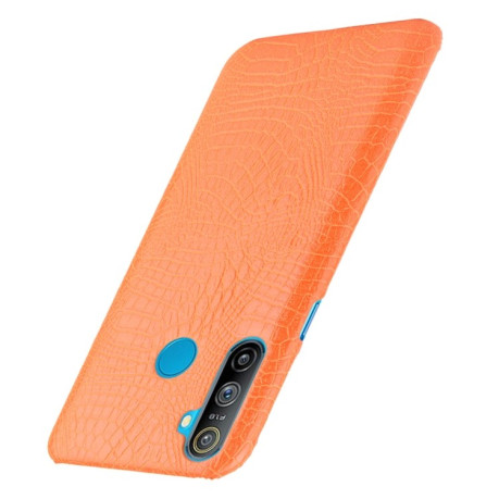 Ударопрочный чехол Crocodile Texture на Realme C3 - оранжевый