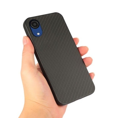 Противоударный чехол Carbon Fiber Skin для Samsung Galaxy A03 Core - черный