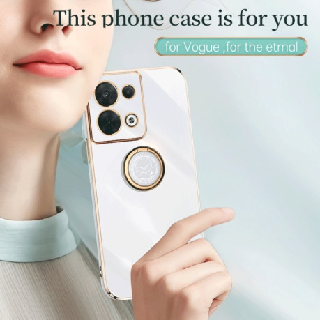Противоударный чехол XINLI Straight Edge with Ring Holder для OPPO Reno 8 - красный