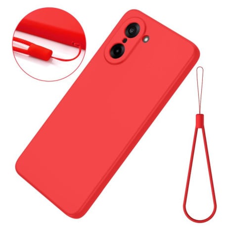 Силиконовый чехол Solid Color Liquid Silicone на OnePlus Nord CE5/Ace 5 Racing - красный
