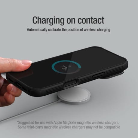 Чохол NILLKIN CamShield Prop Texture Transparent Mirror Cover MagSafe на iPhone 17 Pro - чорний