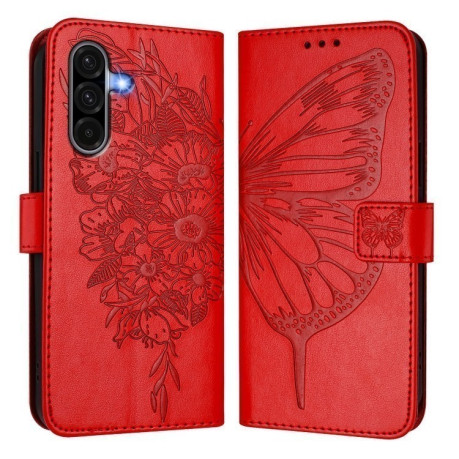 Чехол-книжка Embossed Butterfly для Samsung Galaxy A56 5G - красный