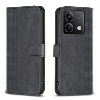 Чохол-книжка Plaid Embossed Leather для Xiaomi Redmi Note 13 4G Global - чорний