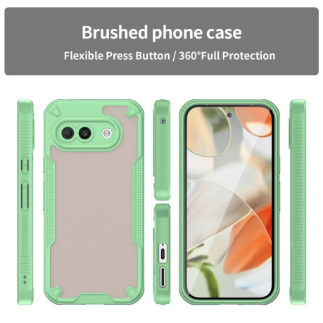 Противоударный чехол Armor Glaze PC Hybrid для Google Pixel 9a - зеленый