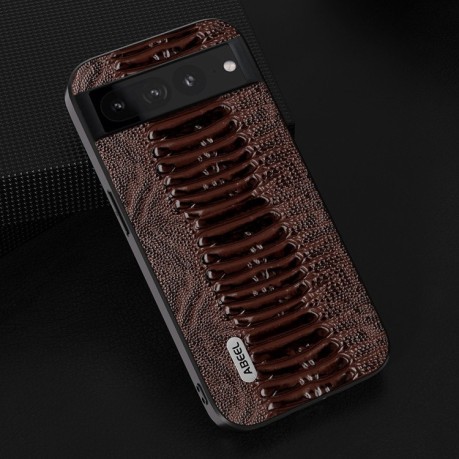 Кожаный Чехол ABEEL Genuine Leather Weilai Series для Google Pixel 8 Pro - кофейный