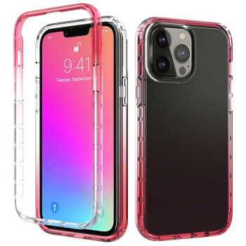 Противоударный чехол Two-color Gradual Change для iPhone 13 Pro Max - красный
