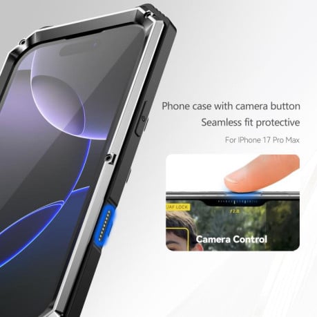Противоударный чехол R-JUST Life Waterproof на iPhone 17 Pro Max - серебристый