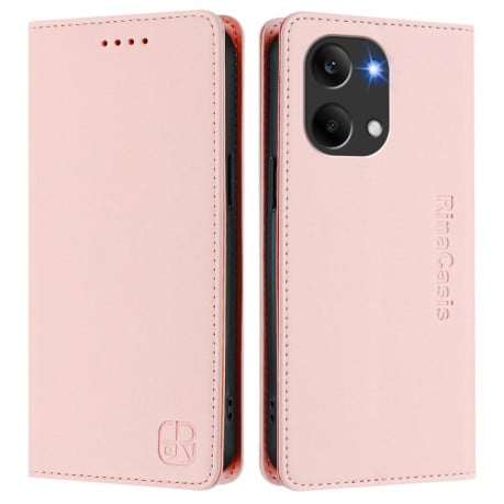 Чехол-книжка RC01 Dual-Folded Magnetic Suction RFID на Xiaomi Redmi Turbo 5 Max / Poco X8 Pro Max — розовый
