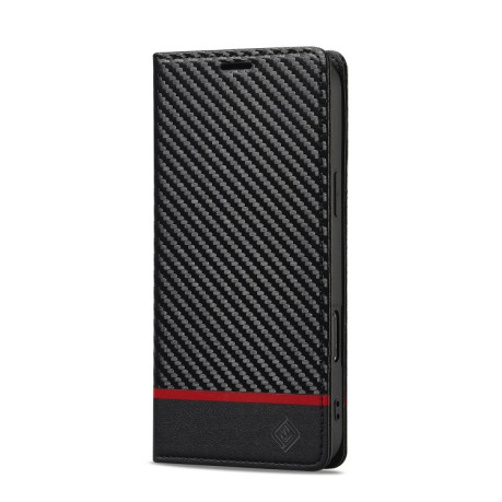 Чохол-книжка LCIMEEKE Carbon Fiber для iPhone 16 Pro Max - Black