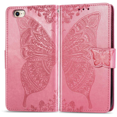 Чохол-книжка Butterfly Love Flower Embossed для iPhone 16e - рожевий