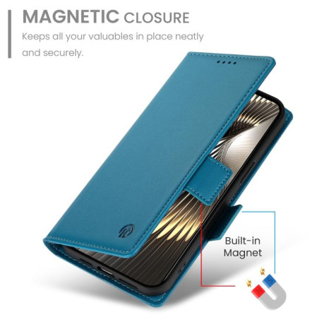 Чехол-книжка Side Buckle Magnetic Frosted Leather для Xiaomi Poco F7 - синий