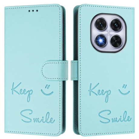 Чехол-книжка Embossing Stripe RFID для Xiaomi Redmi Note 14 Pro 5G/Poco X7 - зеленый
