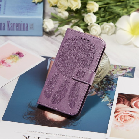 Чехол-книжка Dream Catcher Printing  на Samsung Galaxy S20 Ultra - фиолетовый