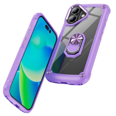 Противоударный чехол Acrylic Ring Holder на For iPhone 17 - фиолетовый