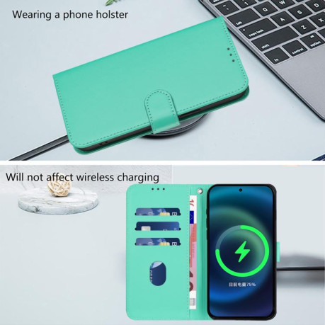 Чехол-книжка Skin Feel Solid Color Leather для Xiaomi Poco M7 Pro 5G - зеленый