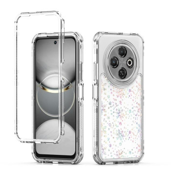 Прозрачный акриловый чехол Escase с лазерным эффектом на Tecno Spark 30C — со снежинками