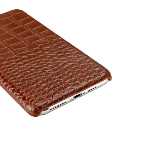 Шкіряний чохол EsCase Crocodile Skin-like на iPhone 11 Pro-коричневий