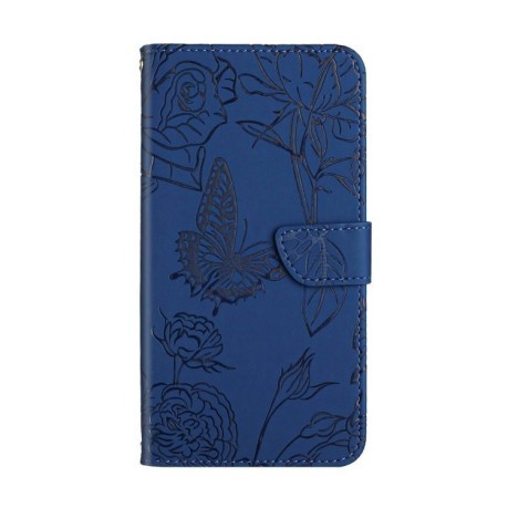 Чохол-книжка Skin Feel Butterfly Embossed для Samsung Galaxy A55 5G - синій