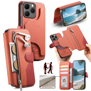 Чохол-книжка Twill Fabric з MagSafe RFID+кишеня на Realme 15T 5G — оранжевий