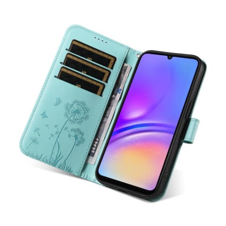Чехол-книжка Dandelion Embossed Pattern Flip Leather на Samsung Galaxy A07 5G - зеленый