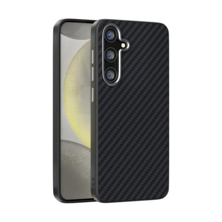 Карбоновый чехол ABEEL C Carbon Fiber Series фактура 6D Micro Relief с MagSafe на Samsung Galaxy S25 FE 5G - черный