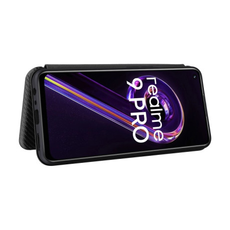 Чохол-книжка Carbon Fiber Texture на Realme 9 Pro/OnePlus Nord CE 2 Lite 5G - чорний