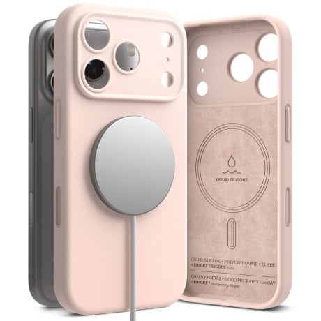 Оригинальный силиконовый чехол Ringke Silicone Magnetic с MagSafe на iPhone 17 Pro - Pink