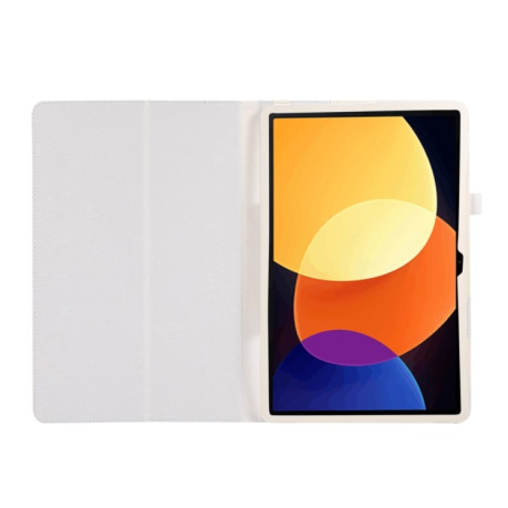 Чехол-книжка Litchi Texture для Xiaomi Pad 5 Pro 12.4 - белый