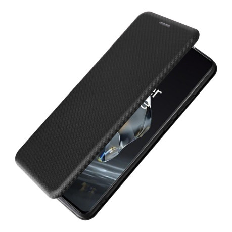 Чохол- книжка Carbon Fiber Texture на OnePlus 12 - чорний