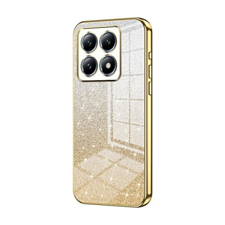 Ударозахисний чохол Gradient Glitter Powder Electroplated на Xiaomi 14T Pro - золотий