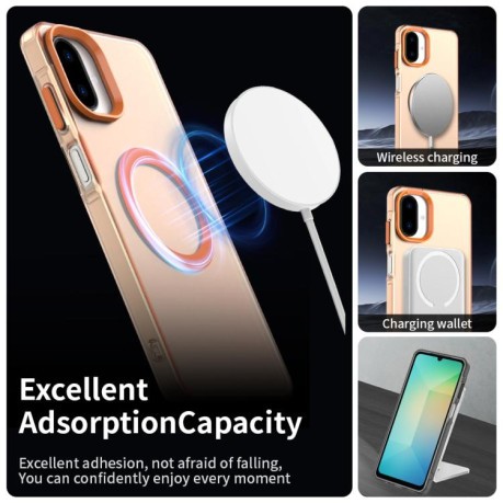 Противоударный чехол Candy Magsafe PC Hybrid TPU для Samsung Galaxy A07 4G - оранжевый