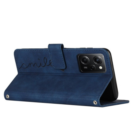 Чехол-книжка Skin Feel Heart Pattern для Xiaomi Redmi Note 12 Pro Speed / Poco X5 Pro 5G - синий